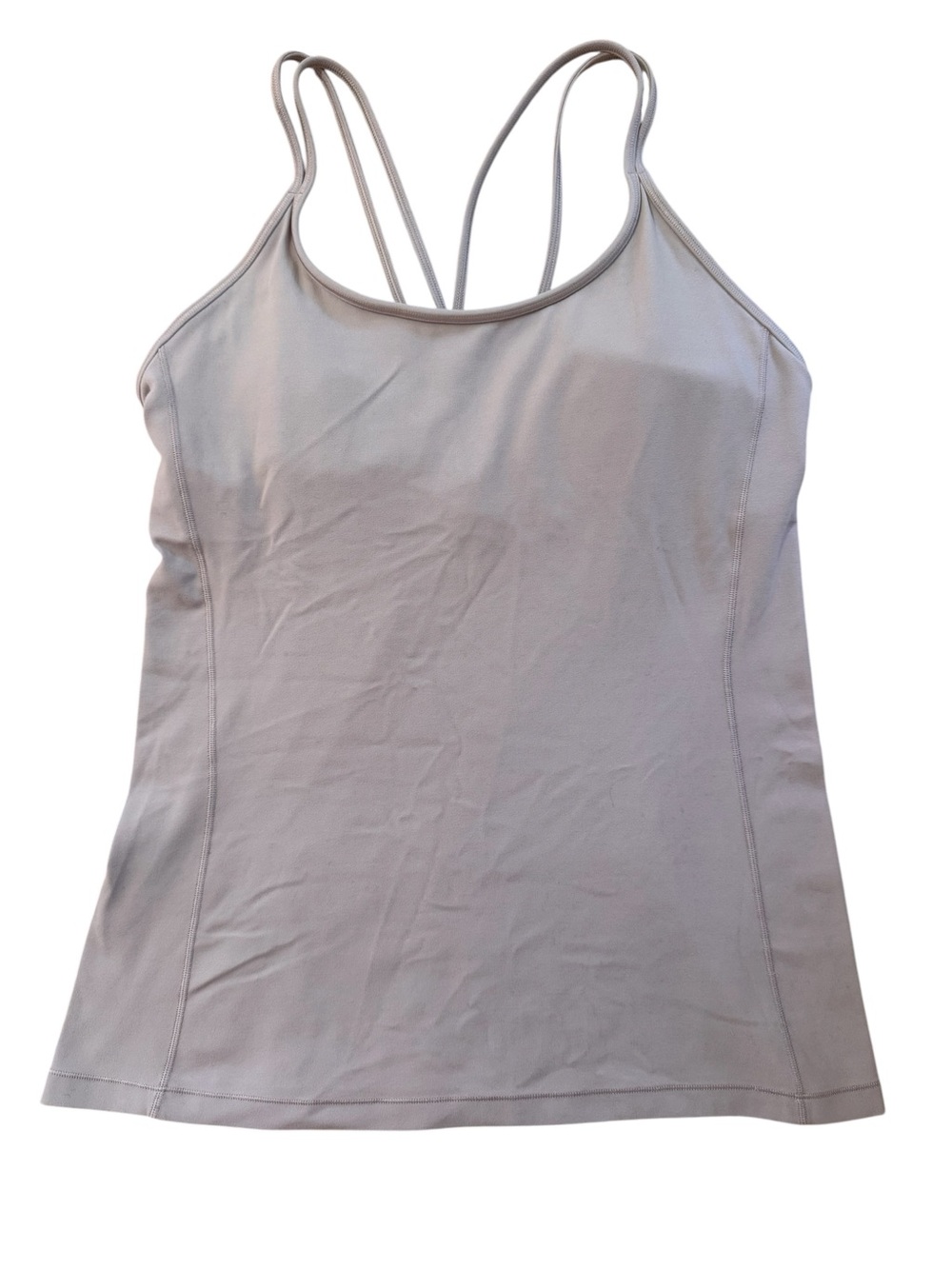 Lululemon Free To Be Tank *Nulu Size 10 Smoky Blush Built In Bra Strappy Back